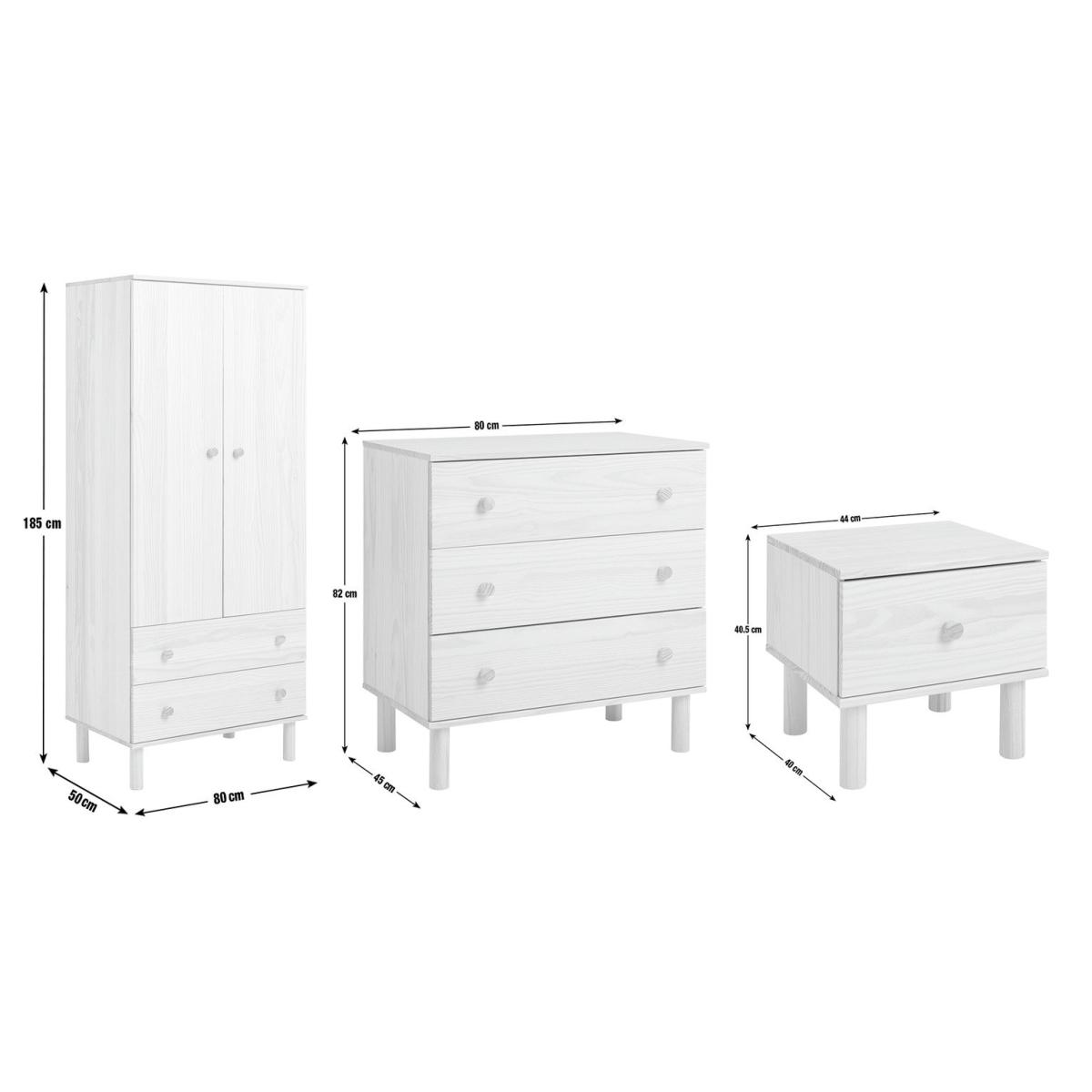 Habitat Akio 3 Piece 2 Door Wardrobe Set - Pine – image 11