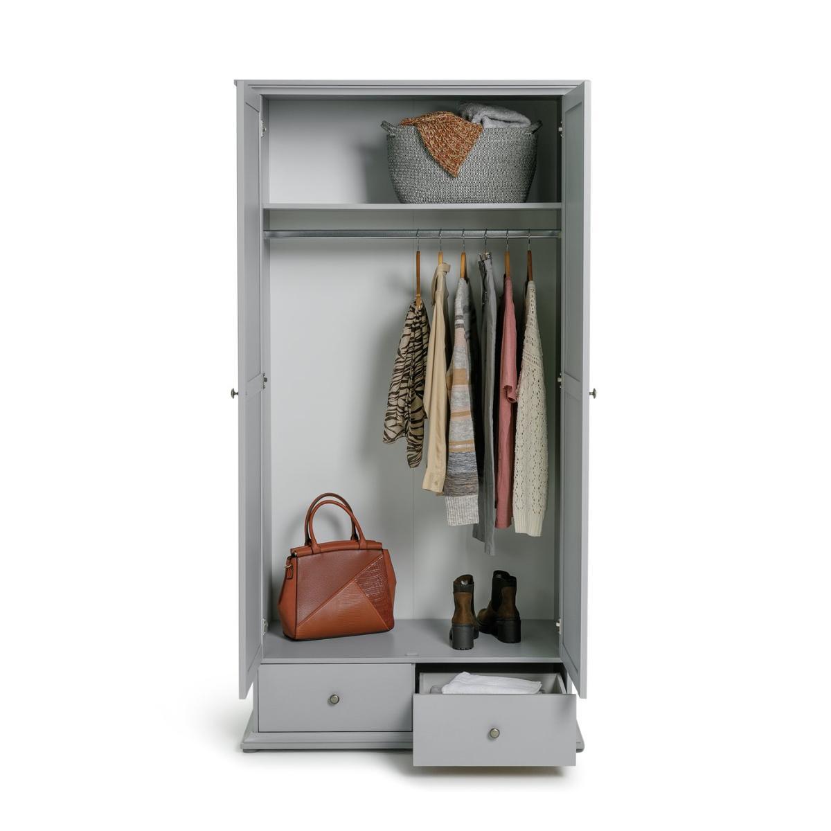 Habitat Heathland 2 Door 2 Drawer Wardrobe - Grey – image 3