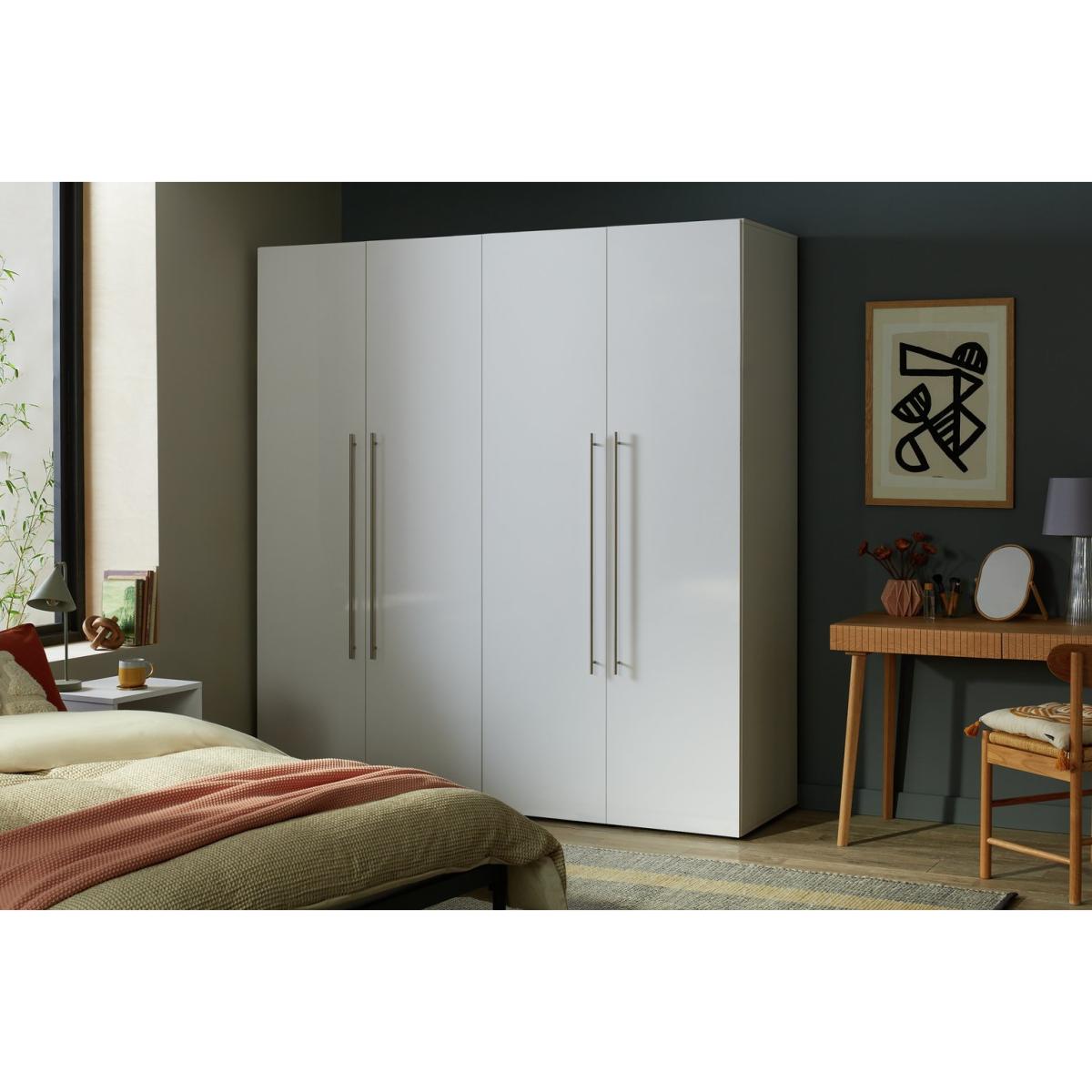 Habitat Atlas 4 Door Wardrobe - White Gloss – image 2