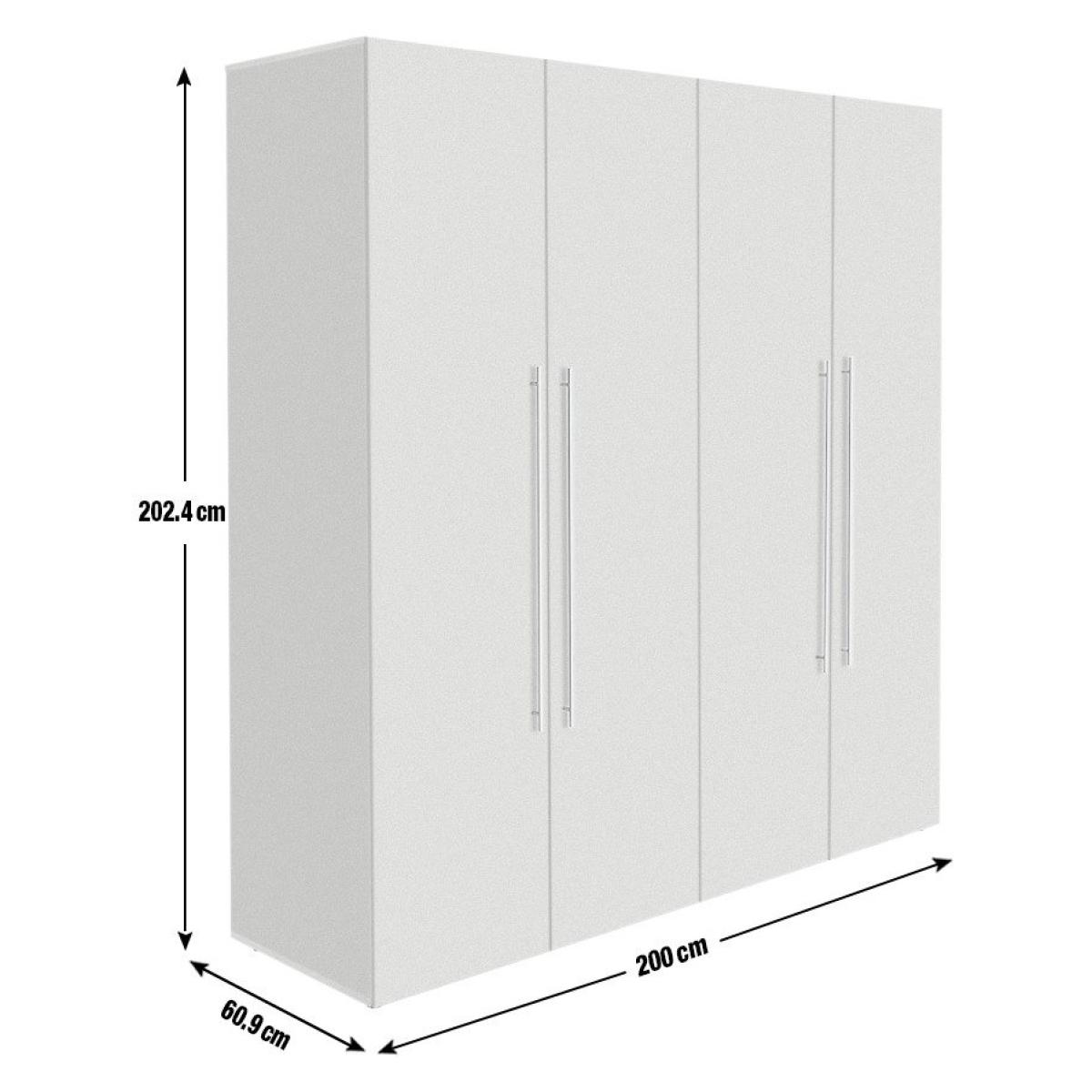 Habitat Atlas 4 Door Wardrobe - White Gloss – image 3