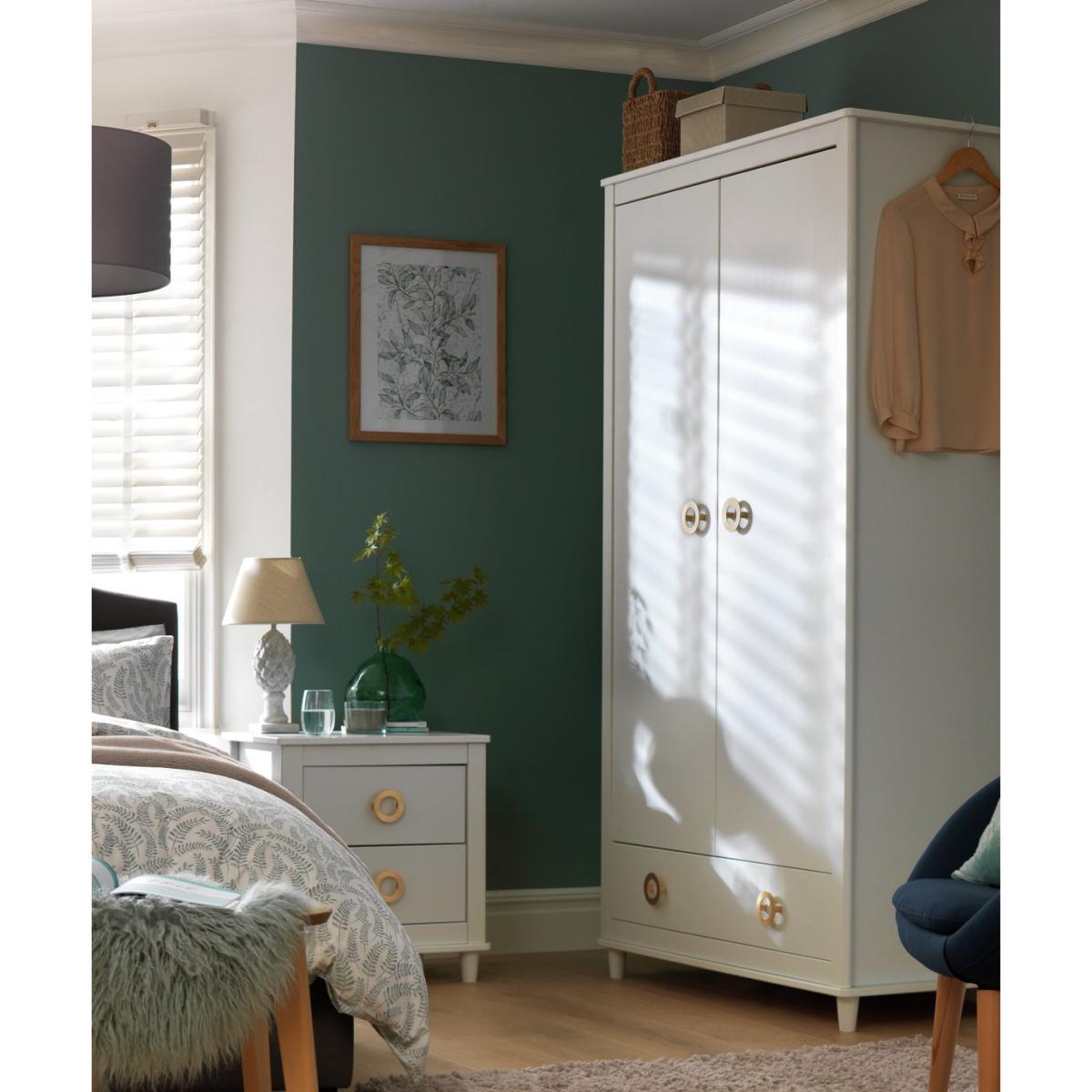 Habitat Bardot 2 Door 1 Drawer Wardrobe - White – image 2
