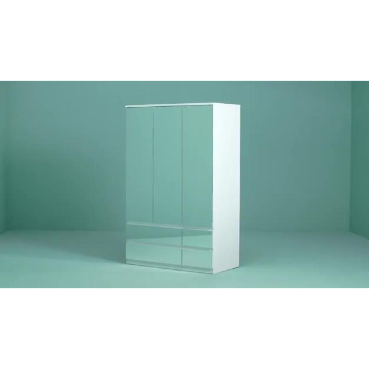 Habitat Jenson Gloss 3 Dr 4 Drw Mirrored Wardrobe - Grey – image 2