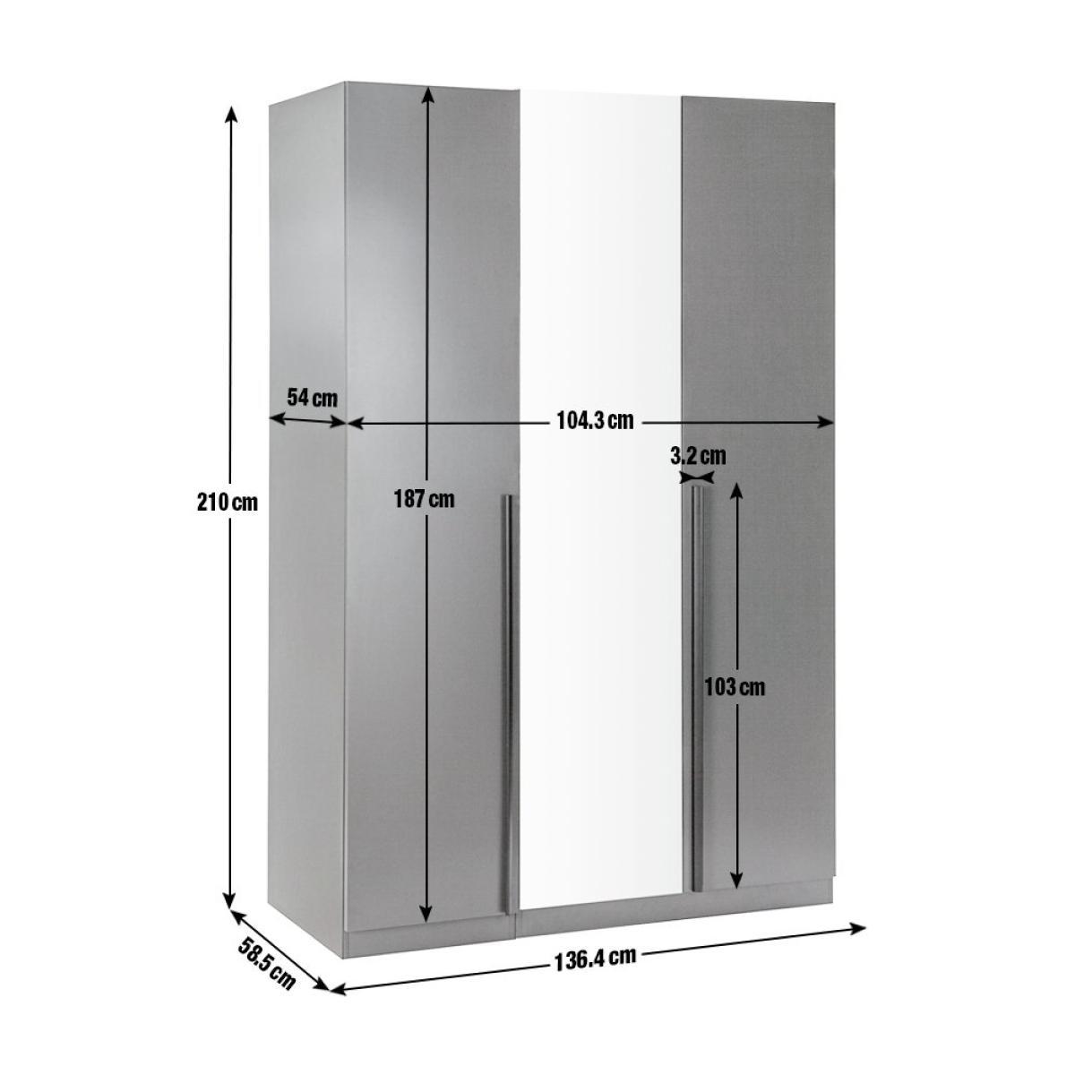 Habitat Munich 3 Door Mirror Wardrobe -White & Oak Effect – image 12