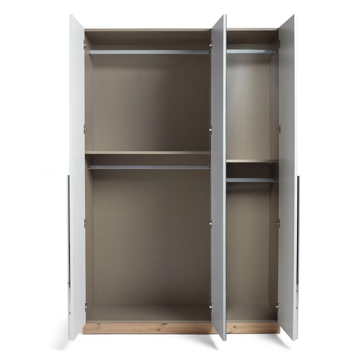 Habitat Munich 3 Door Mirror Wardrobe -White & Oak Effect – image 5
