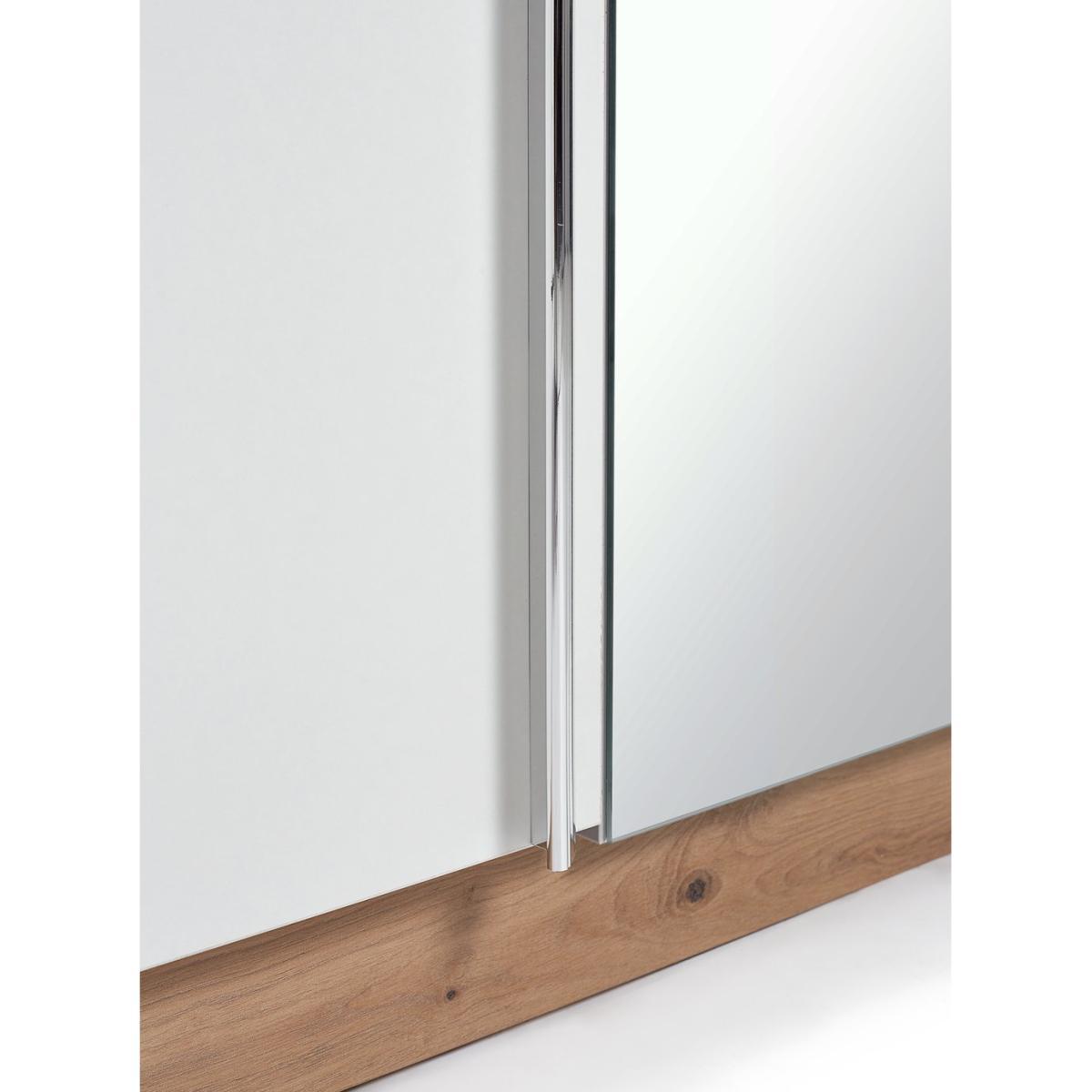 Habitat Munich 3 Door Mirror Wardrobe -White & Oak Effect – image 7