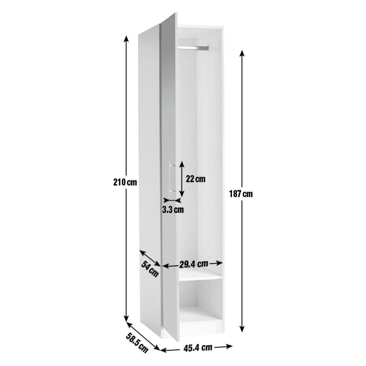 Habitat Munich 1 Door Wardrobe - White – image 3
