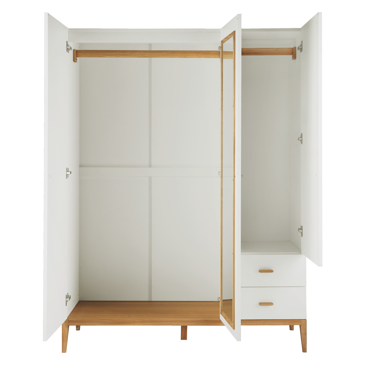 Tatsuma Ash White 3 Door Wardrobe, White And Ash – image 3