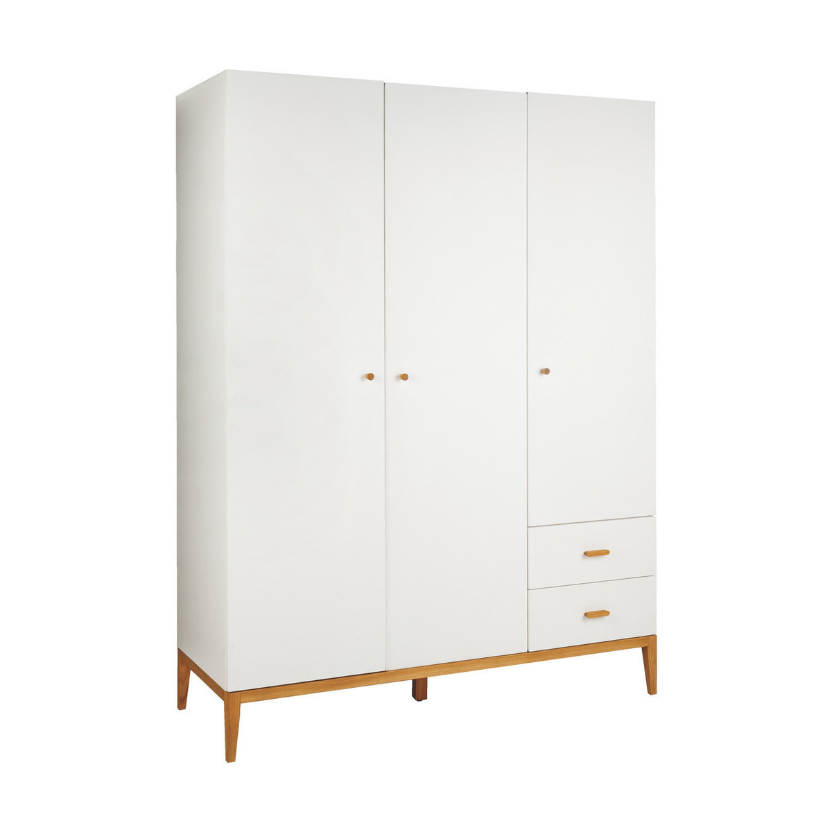 Tatsuma Ash White 3 Door Wardrobe, White And Ash – image 2
