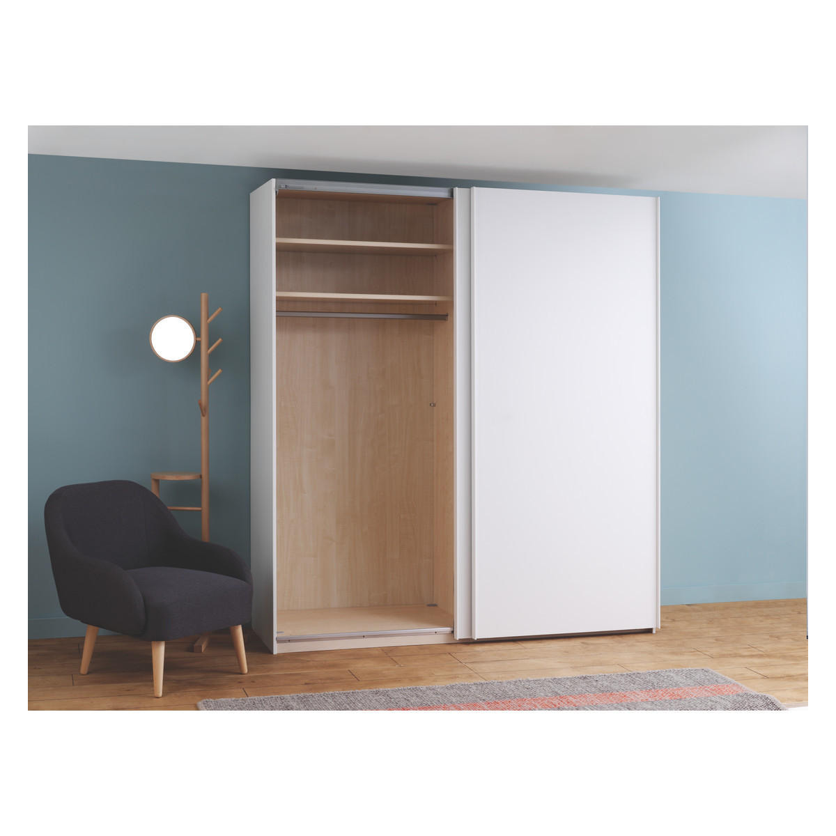 Kripton Matt White 2 Door Sliding Wardrobe W160 X H223Cm, White – image 3