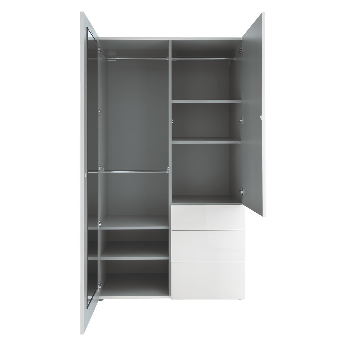 Perouse White 2 Door Wardrobe 120Cm Width, White – image 4