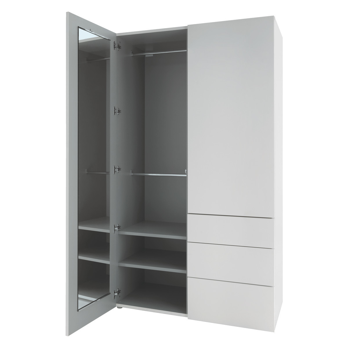 Perouse White 2 Door Wardrobe 120Cm Width, White – image 6