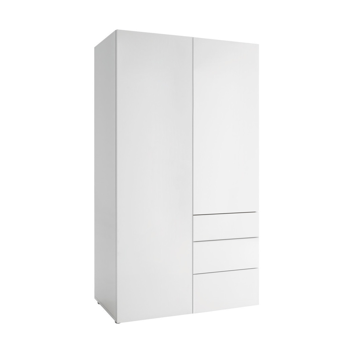 Perouse White 2 Door Wardrobe 120Cm Width, White – image 2