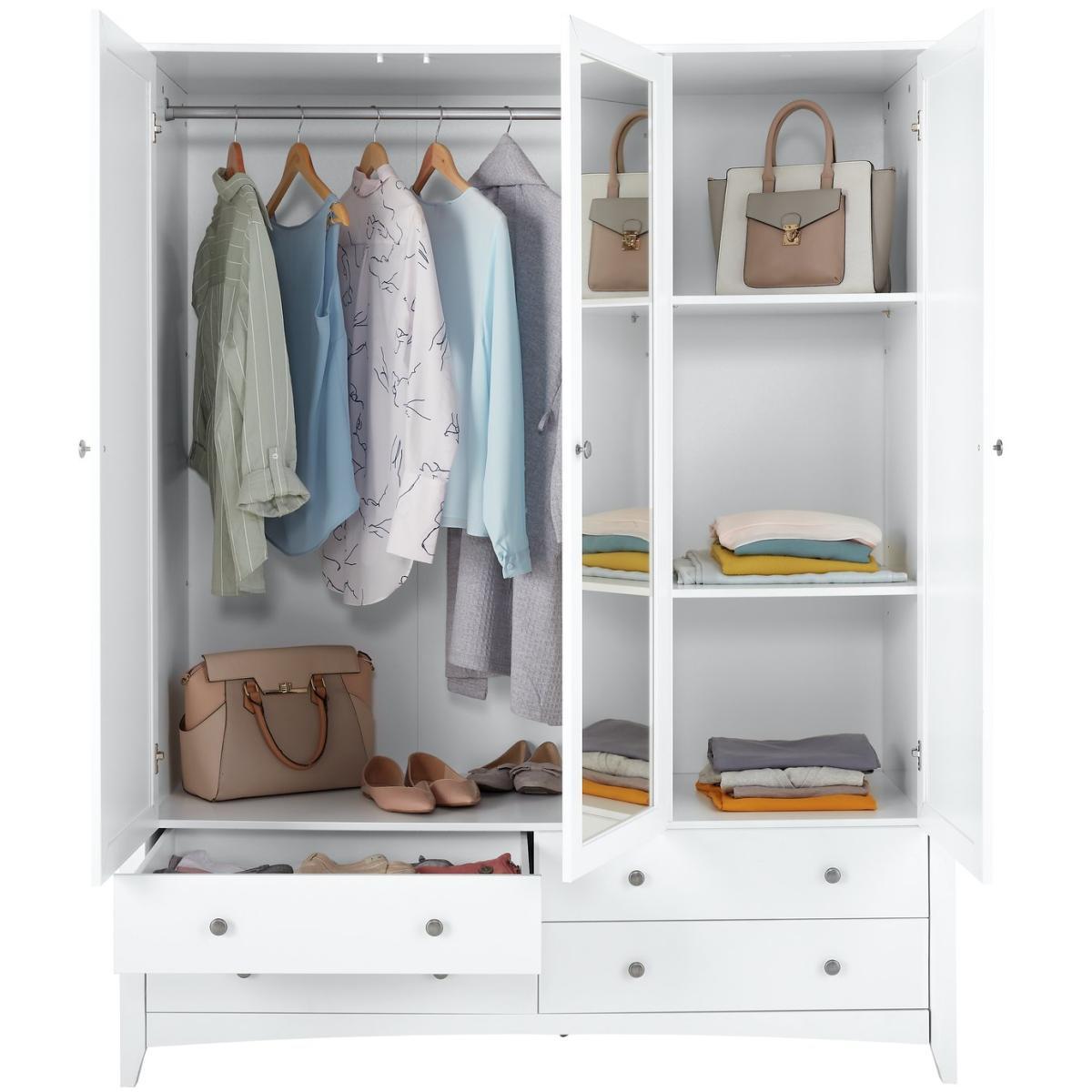 Habitat Minato 4 Piece 3 Door Wardrobe Set - White – image 4