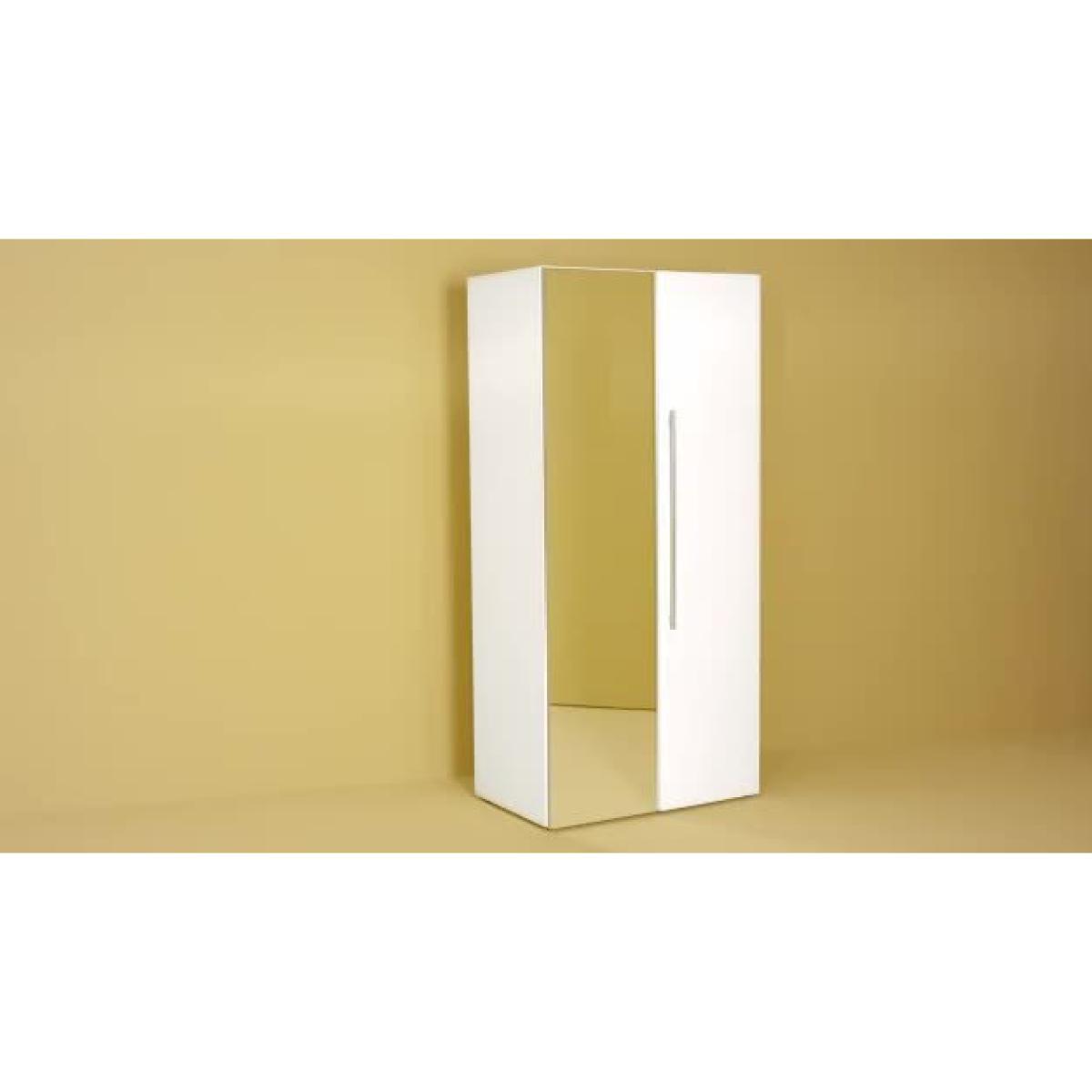 Habitat Atlas 2 Door Mirrored Tall Wardrobe - White – image 2