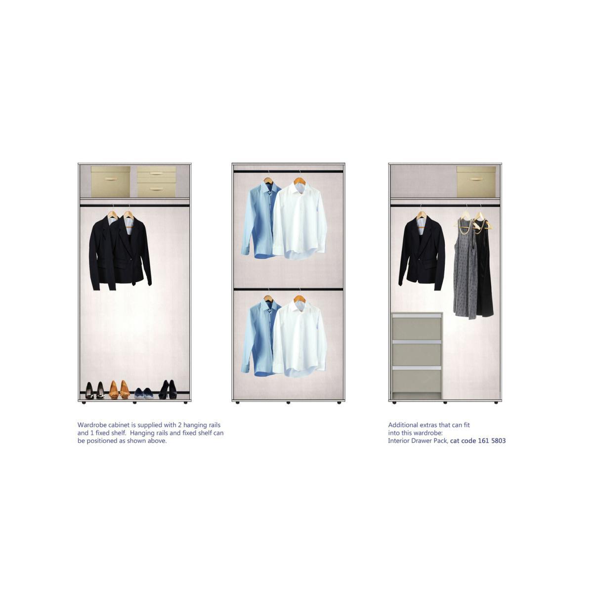 Habitat Atlas 2 Door Mirrored Tall Wardrobe - White – image 3