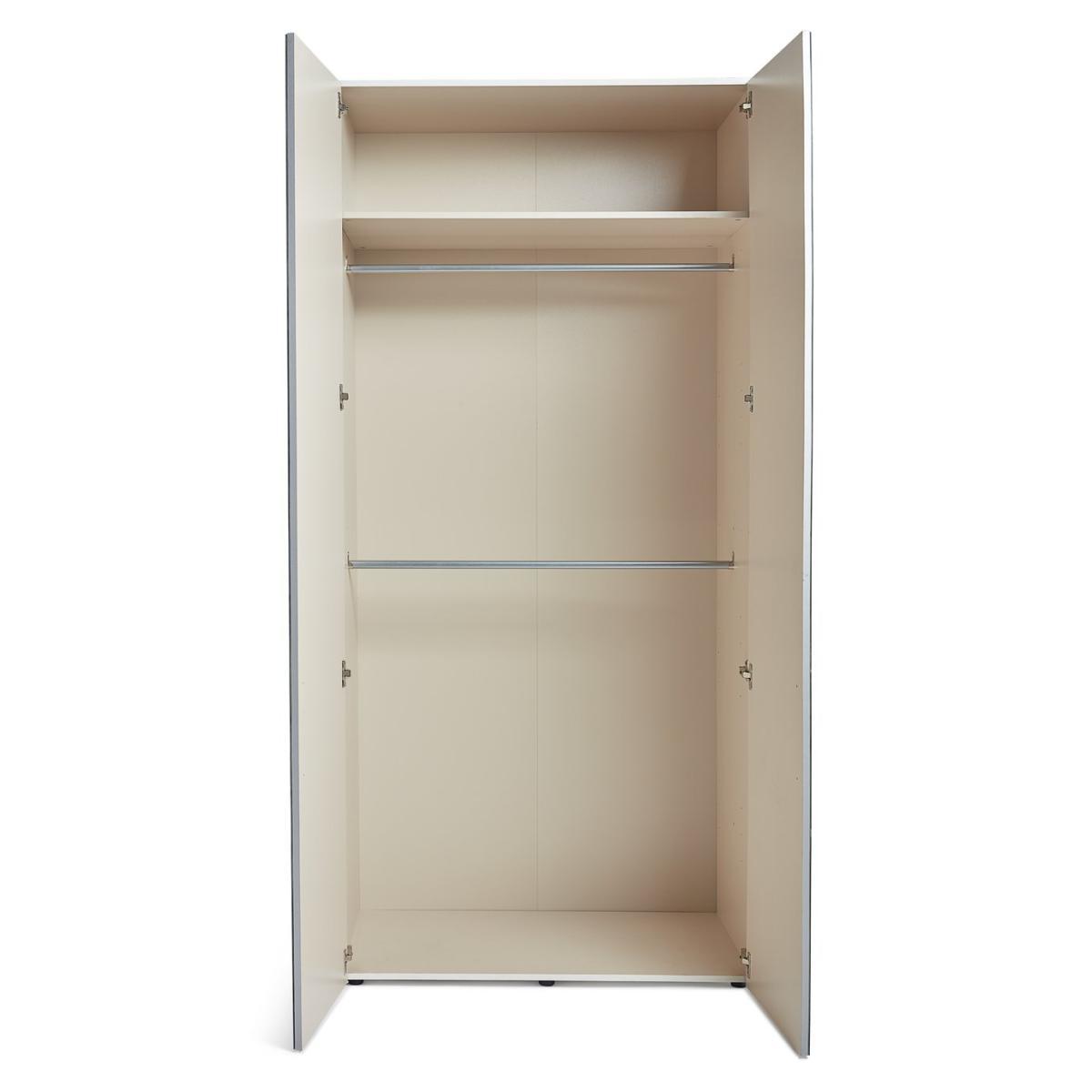 Habitat Atlas 2 Door Mirrored Tall Wardrobe - White – image 4