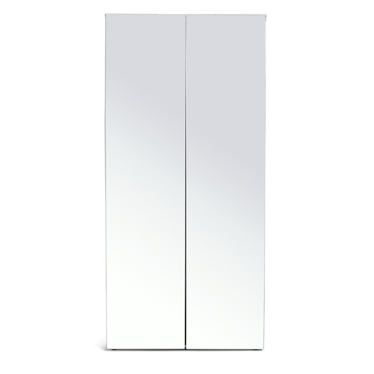 Habitat Atlas 2 Door Mirrored Tall Wardrobe - White – image 5