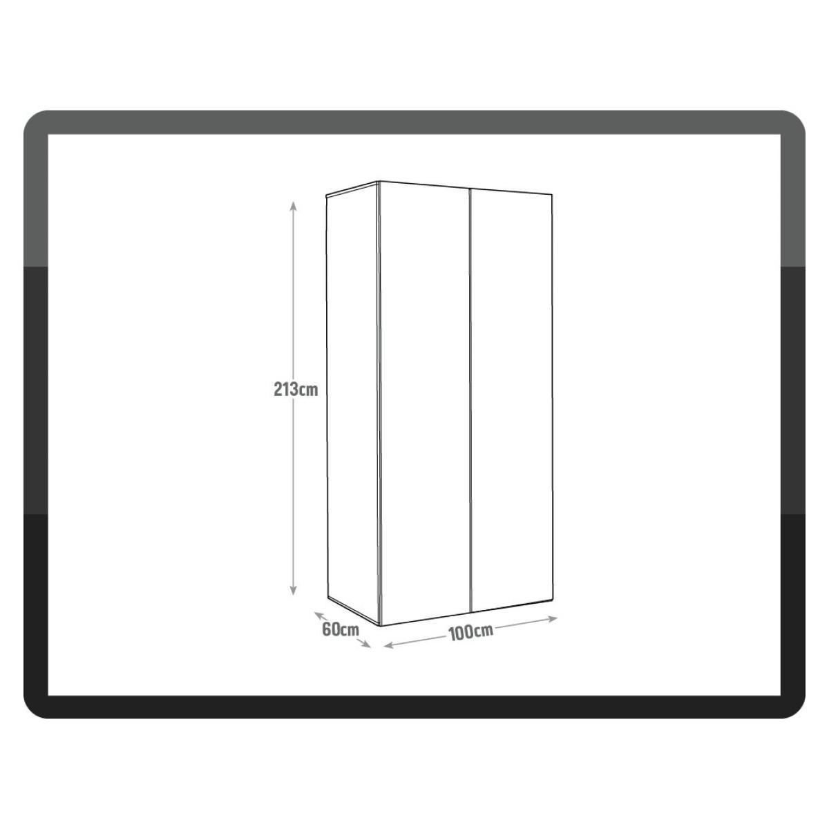 Habitat Atlas 2 Door Mirrored Tall Wardrobe - White – image 9
