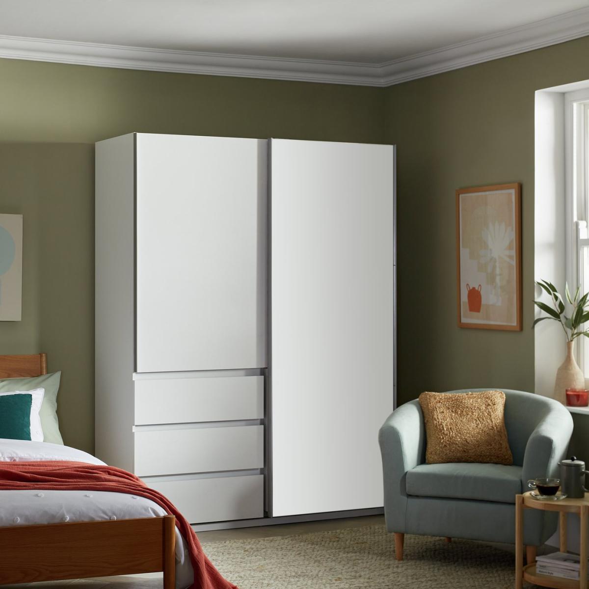 Habitat Holsted 2 Door 3 Drawer Wardrobe - White – image 2