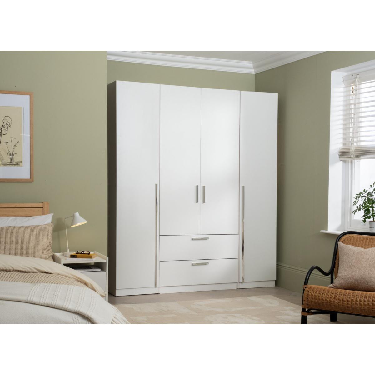 Habitat Munich 4 Door 2 Drawer Wardrobe - White – image 2