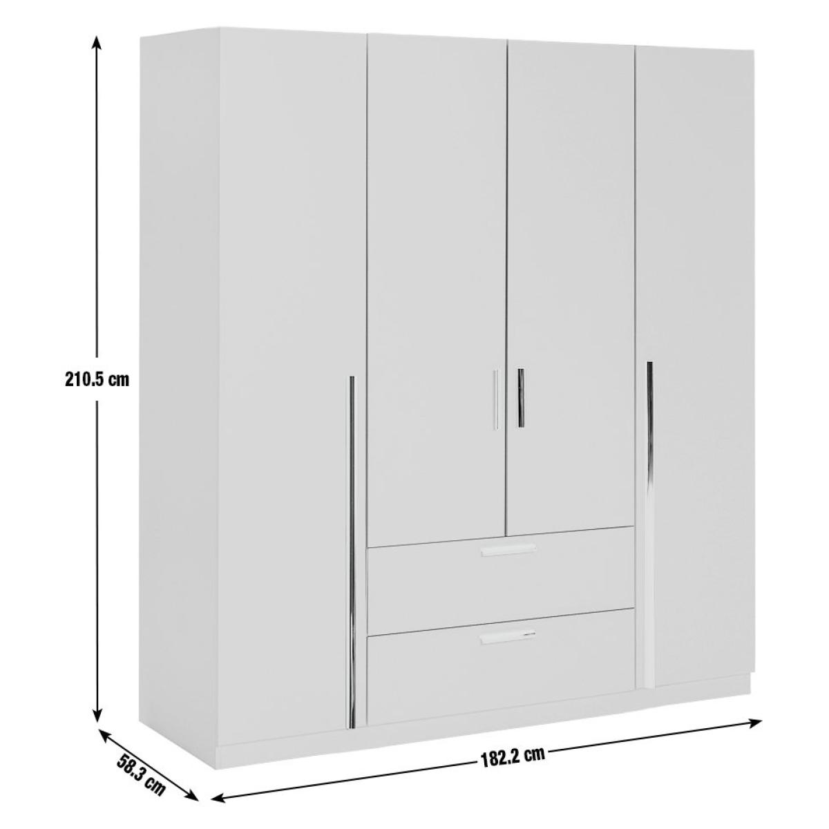 Habitat Munich 4 Door 2 Drawer Wardrobe - White – image 3