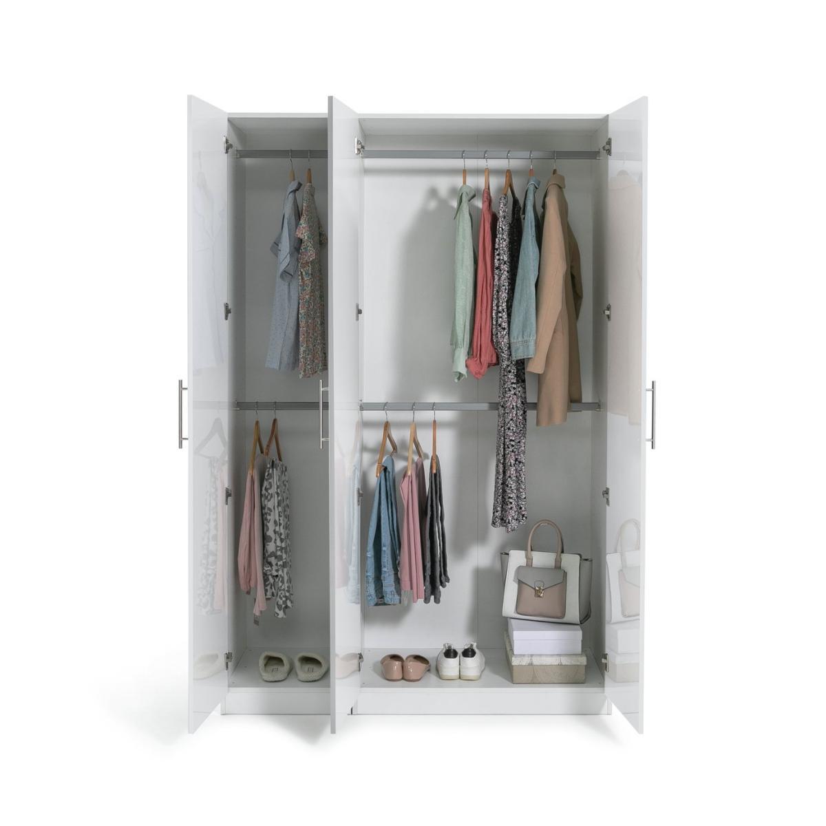 Habitat Munich 3 Door Wardrobe - White Gloss – image 4