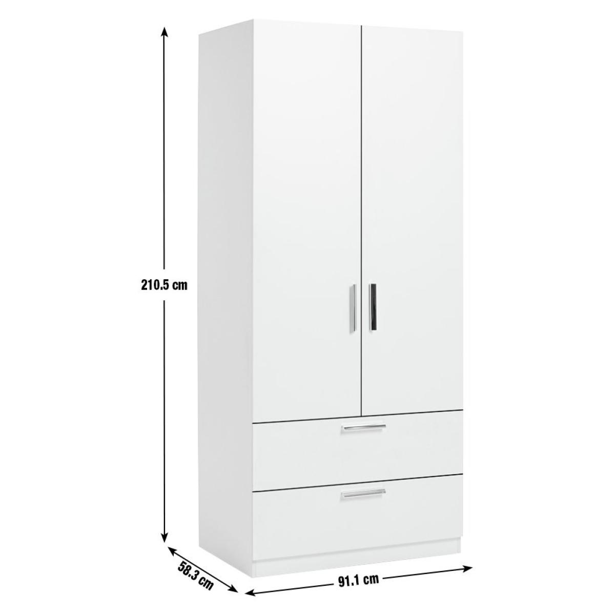 Habitat Munich 2 Door 2 Drawer Wardrobe - Anthracite – image 3