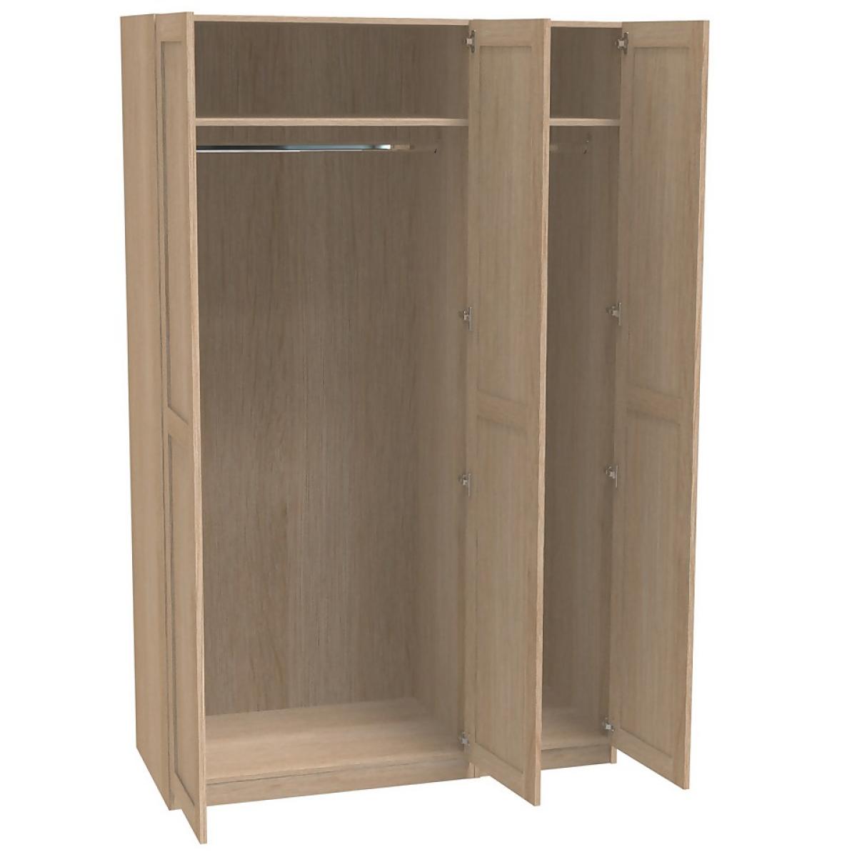 House Beautiful Realm Triple Wardrobe, Oak Effect Carcass - Oak Effect Shaker Door (W) 1350mm x (H) 2196mm – image 3