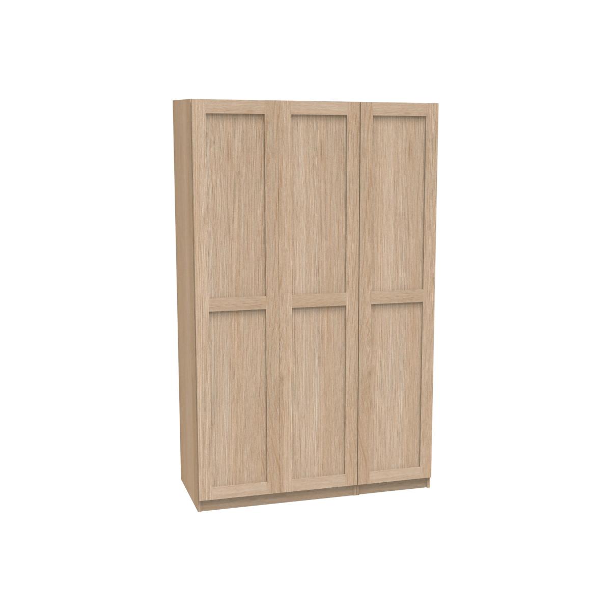 House Beautiful Realm Triple Wardrobe, Oak Effect Carcass - Oak Effect Shaker Door (W) 1350mm x (H) 2196mm – image 1