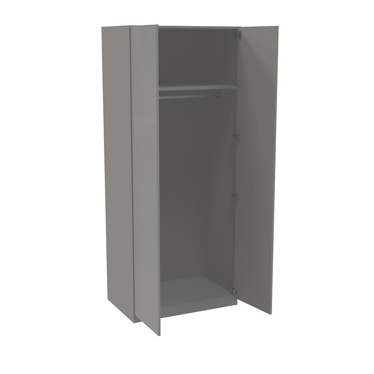 House Beautiful Honest Double Wardrobe Bedroom Set, Grey Carcass - Gloss Grey Slab Doors – image 2