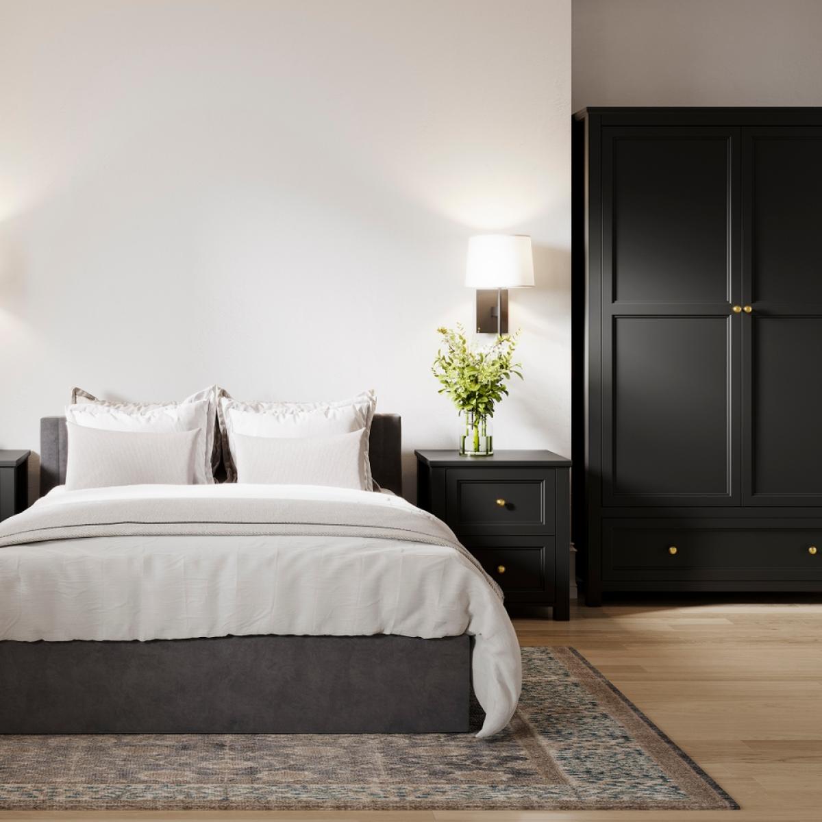 Ives 2 Door Wardrobe Black – image 2