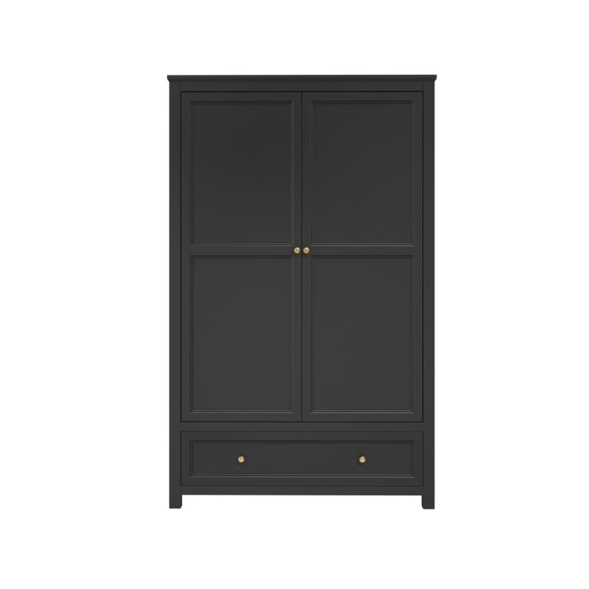 Ives 2 Door Wardrobe Black – image 3