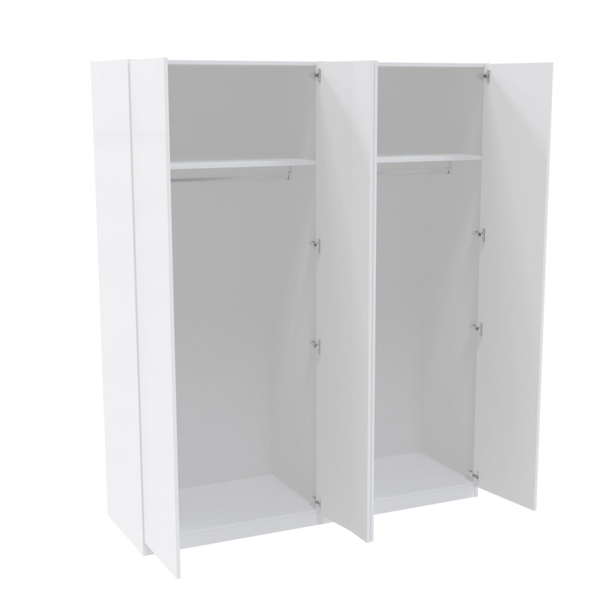 House Beautiful Honest Quad Wardrobe, White Carcass - Gloss White Slab Doors (W) 1800mm x (H) 2196mm – image 3