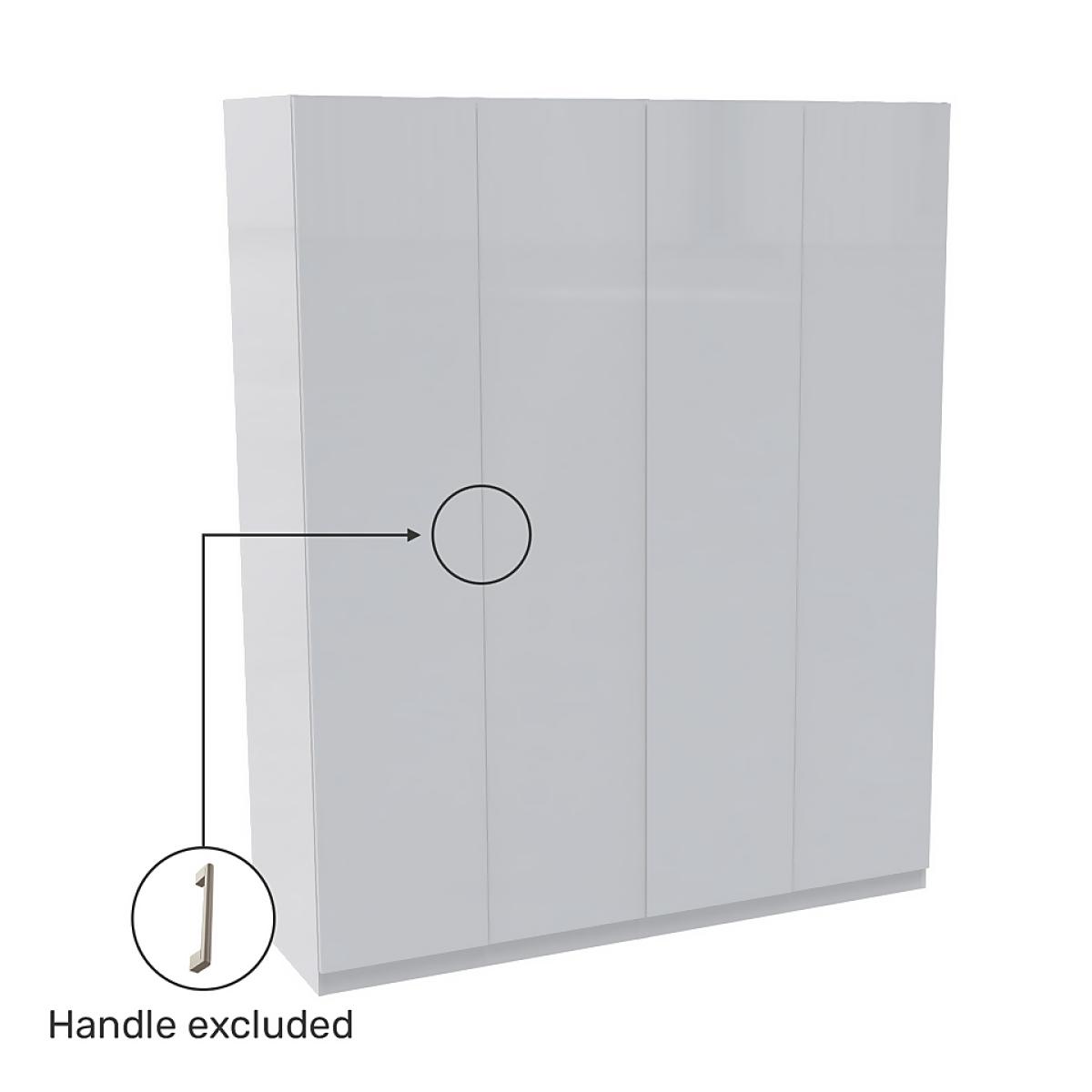 House Beautiful Honest Quad Wardrobe, White Carcass - Gloss White Slab Doors (W) 1800mm x (H) 2196mm – image 4