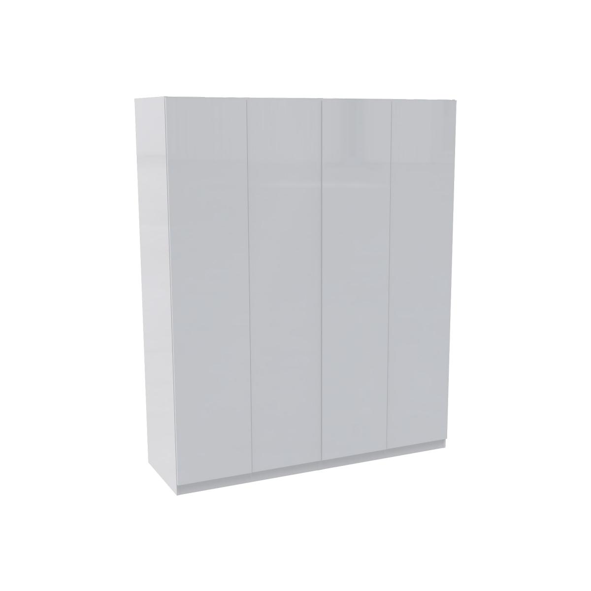House Beautiful Honest Quad Wardrobe, White Carcass - Gloss White Slab Doors (W) 1800mm x (H) 2196mm – image 1