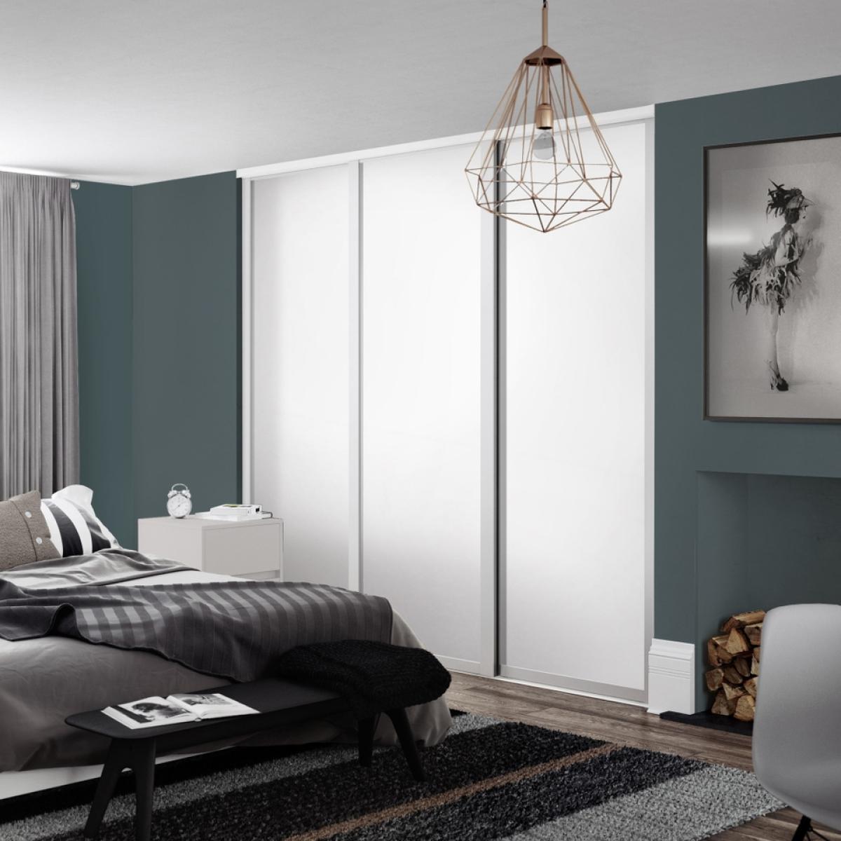 Shaker Sliding Wardrobe Door 1 Panel White (W)914mm – image 2