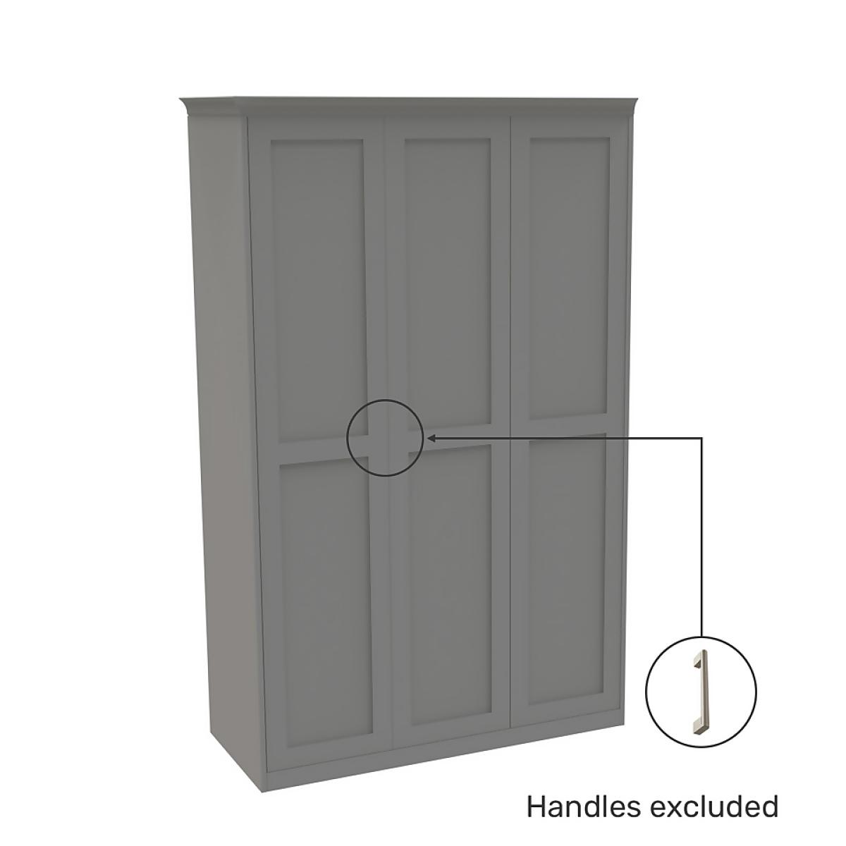 House Beautiful Realm Fitted Look Triple Wardrobe, Grey Carcass - Grey Shaker Doors (W) 1451mm x (H) 2256mm – image 3