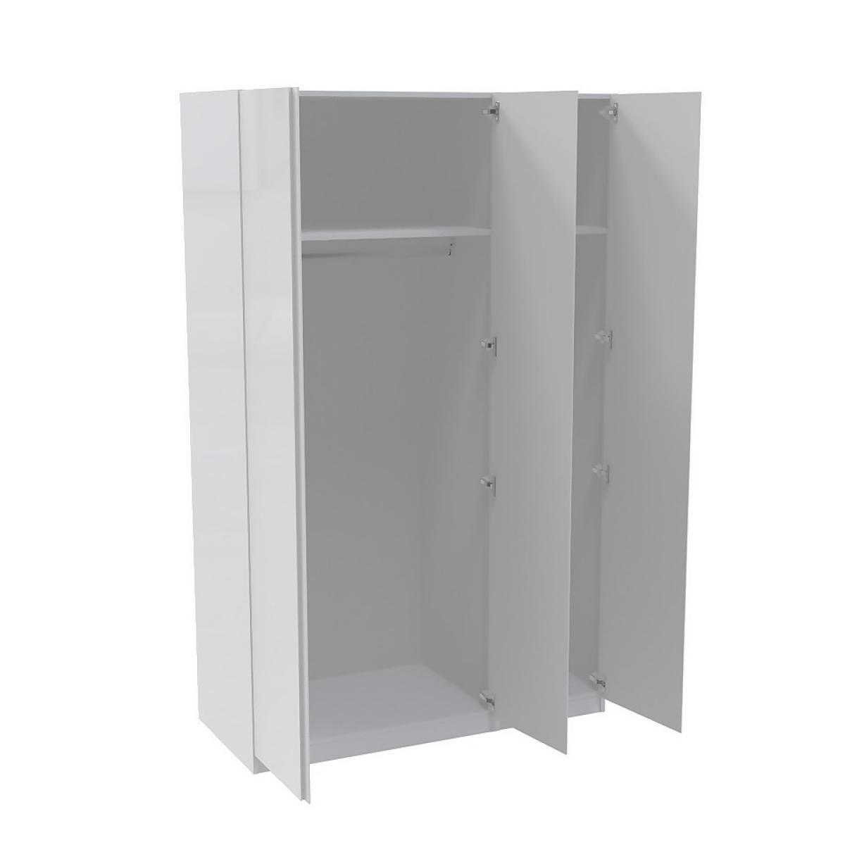 House Beautiful Escape Triple Wardrobe, White Carcass - Gloss White Handleless Doors (W) 1350mm x (H) 2196mm – image 3
