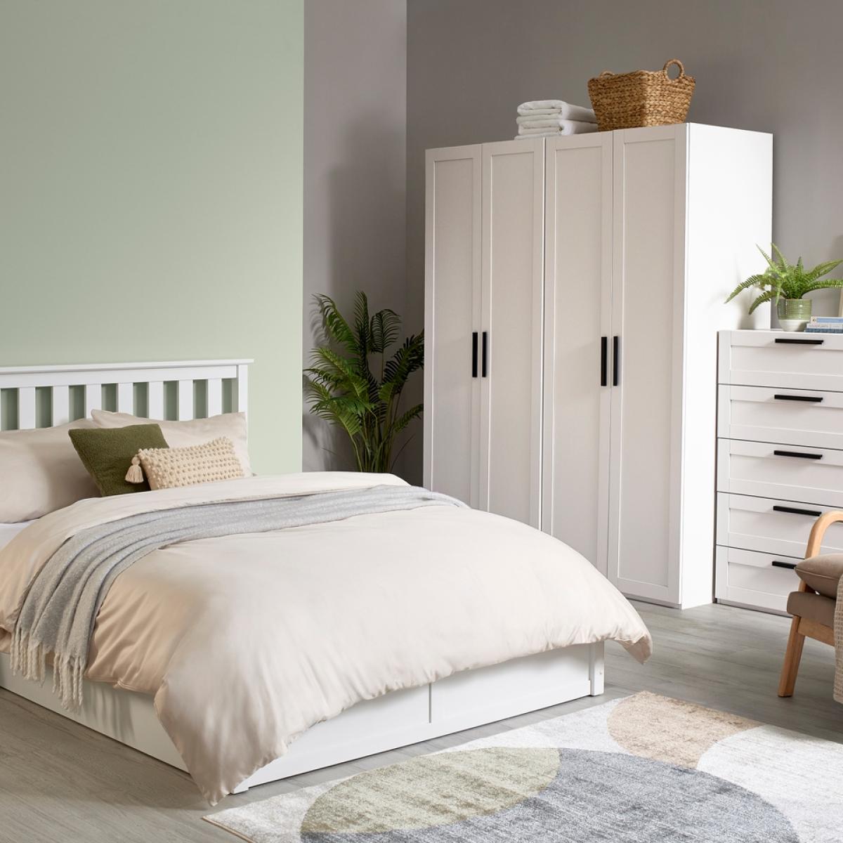 Homebase Shaker Double Wardrobe (W)780 x (H)1986mm - White – image 2