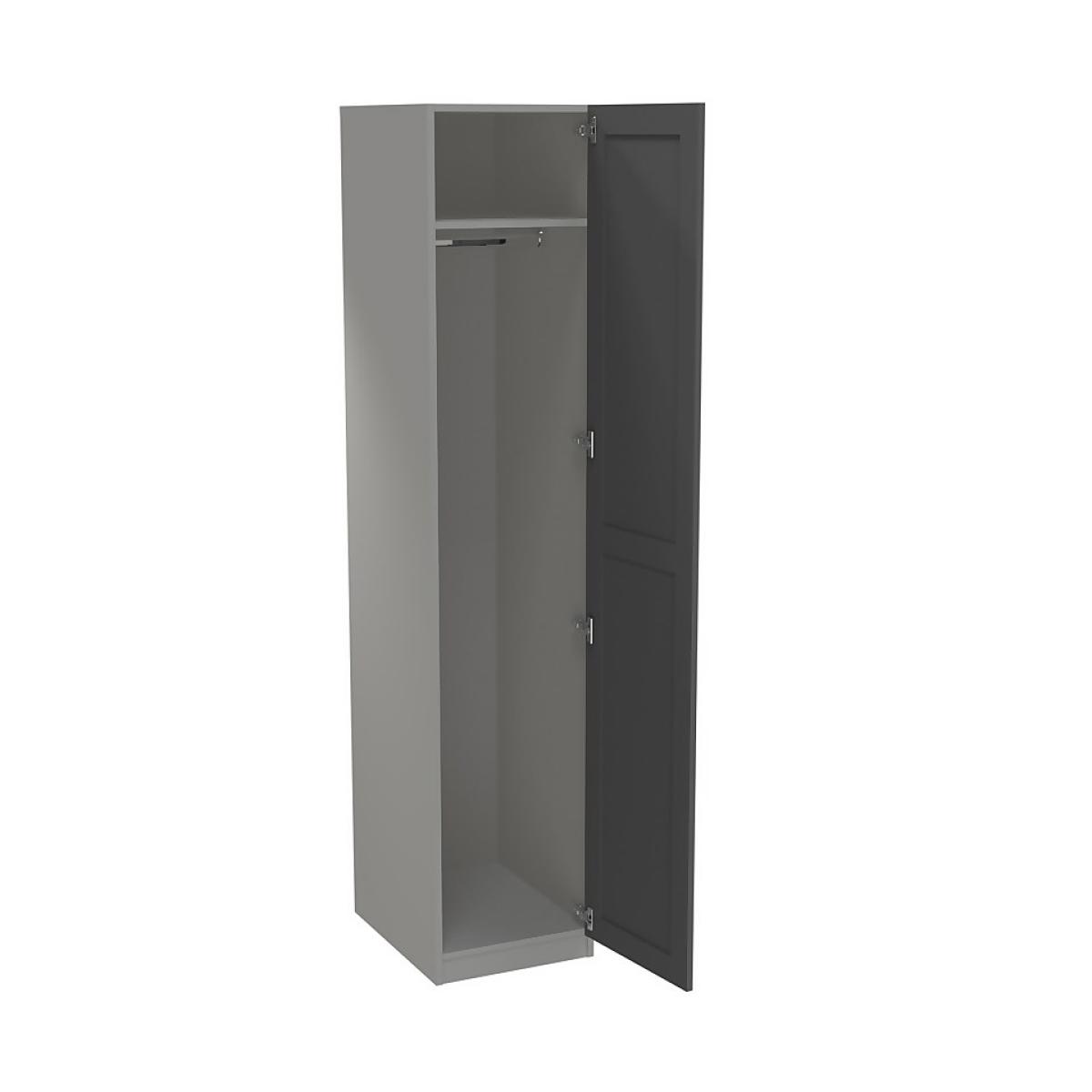 House Beautiful Realm Single Wardrobe, Grey Carcass - Carbon Grey Shaker Door (W) 450mm x (H) 2196mm – image 2