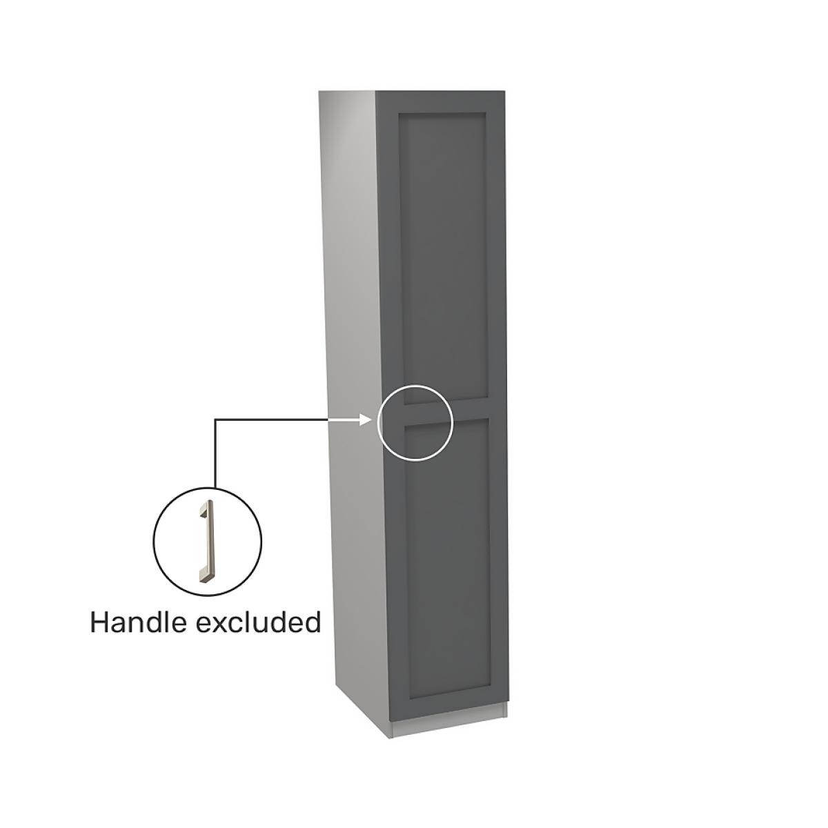 House Beautiful Realm Single Wardrobe, Grey Carcass - Carbon Grey Shaker Door (W) 450mm x (H) 2196mm – image 3