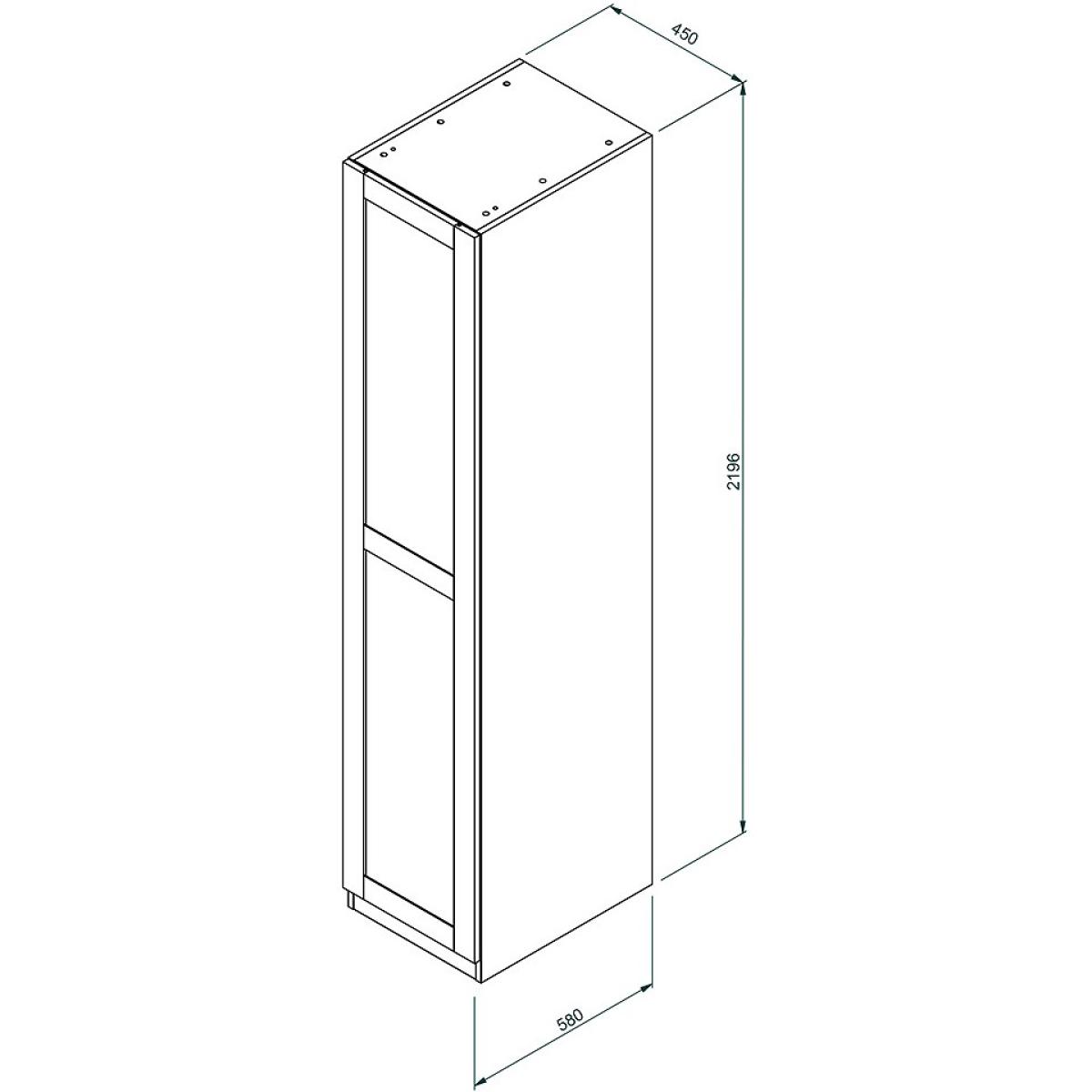 House Beautiful Realm Single Wardrobe, Grey Carcass - Carbon Grey Shaker Door (W) 450mm x (H) 2196mm – image 5
