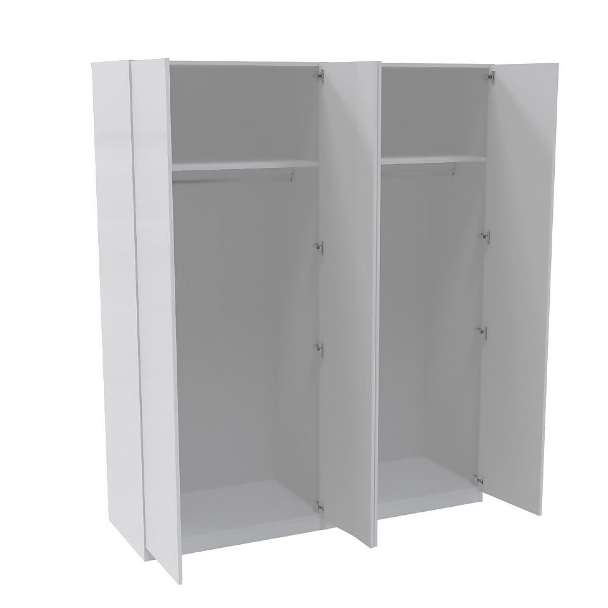 House Beautiful Honest Quad Wardrobe Bedroom Set, White Carcass - Gloss White Slab Doors – image 2