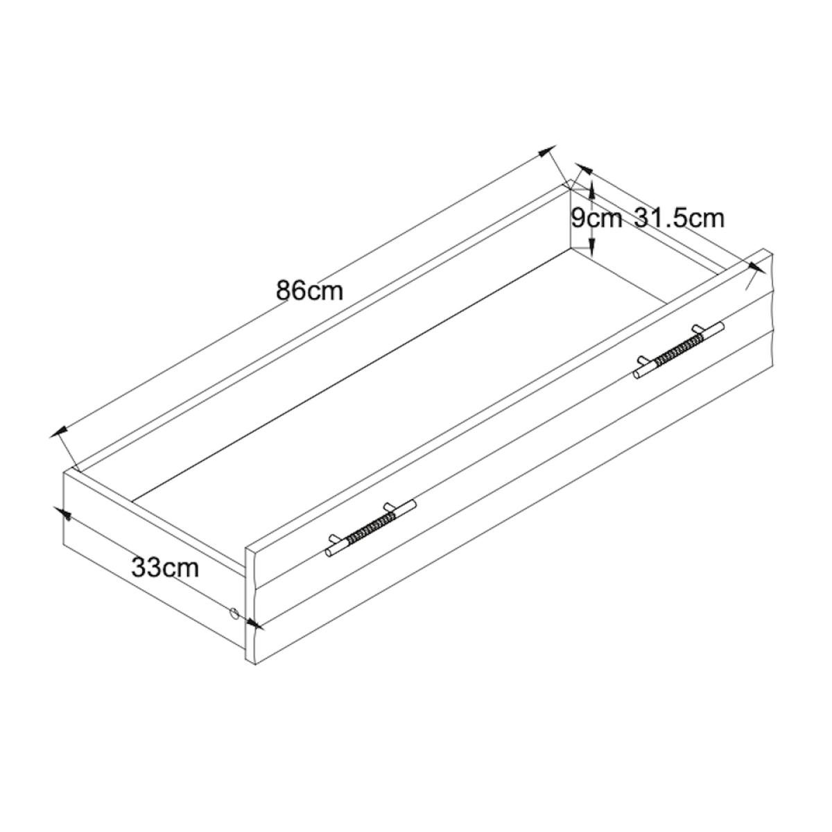 Toronto 2 Drawer Wardrobe – image 12
