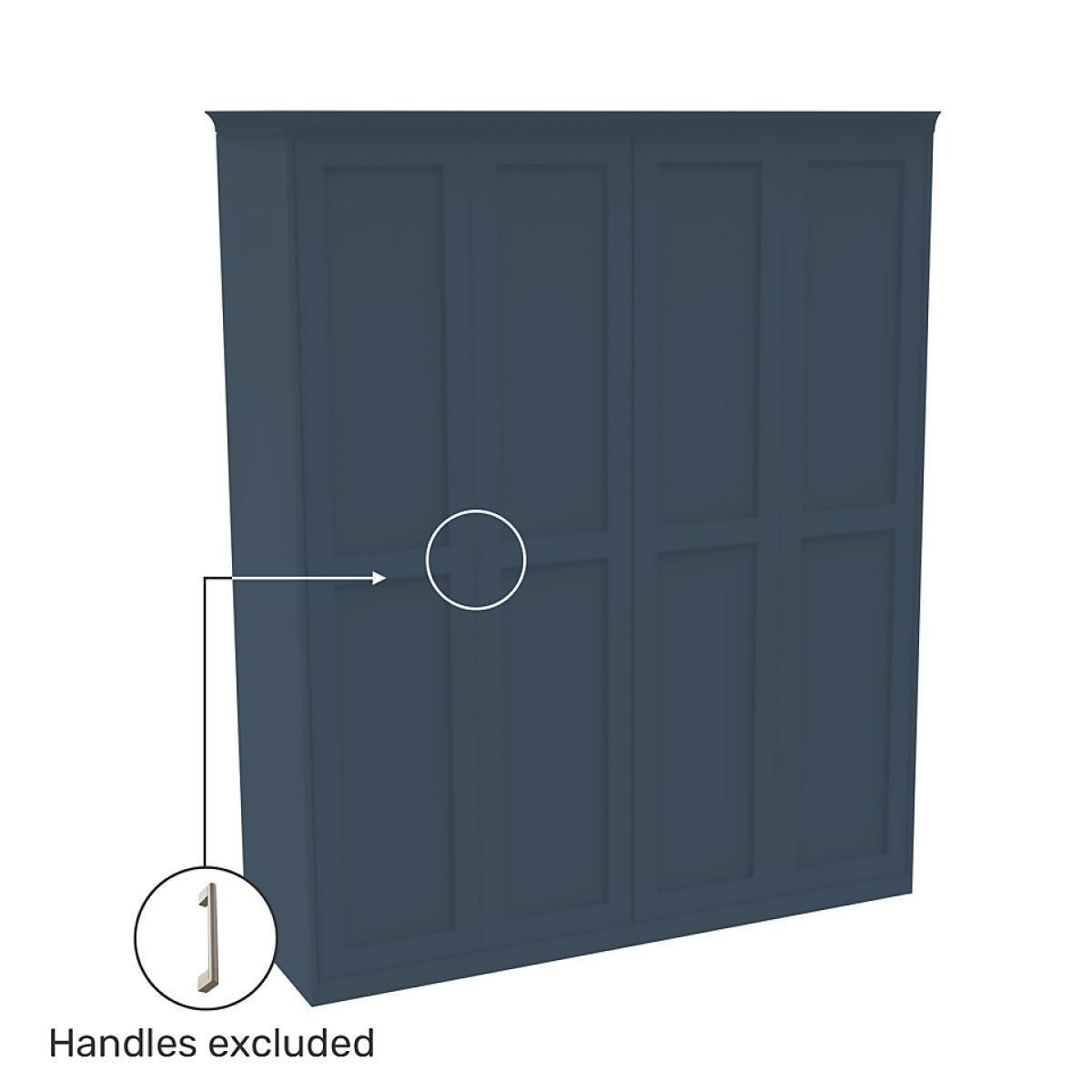 House Beautiful Realm Fitted Look Quad Wardrobe, Grey Carcass - Navy Blue Shaker Doors (W) 1901mm x (H) 2256mm – image 3