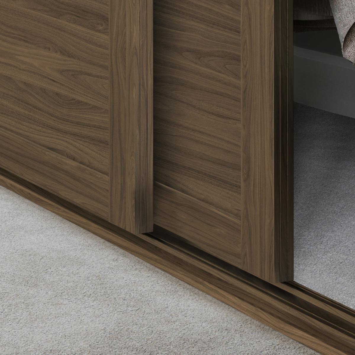 Shaker Sliding Wardrobe Door 3 Panel Walnut (W)914mm – image 3