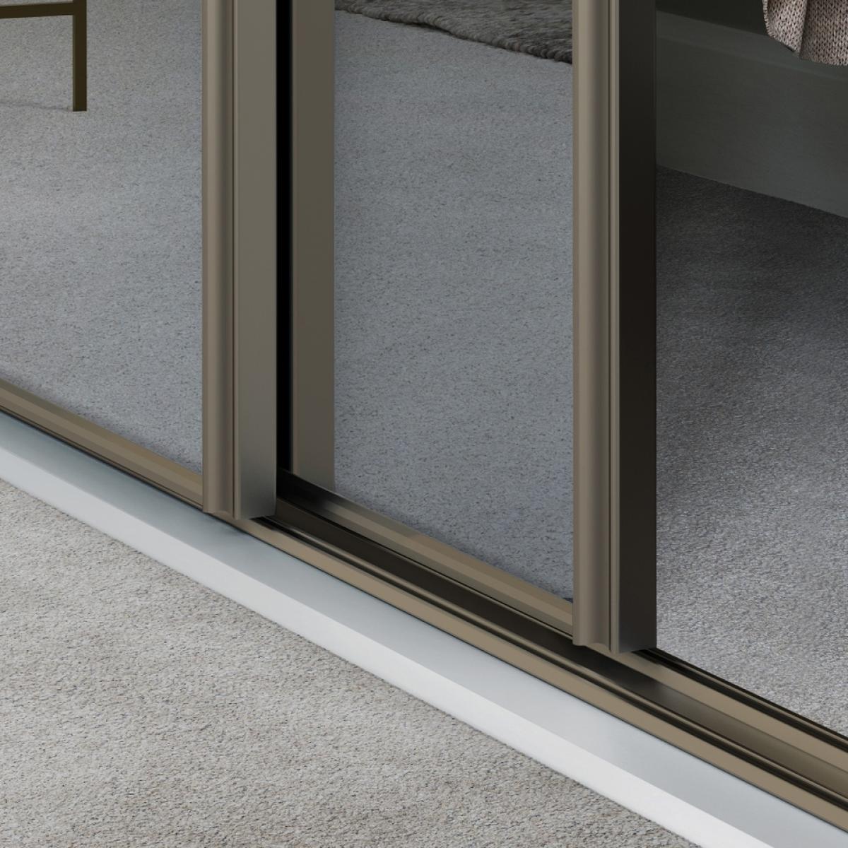 Classic Sliding Wardrobe Door Mirror with Nickel Frame (W)762mm – image 3
