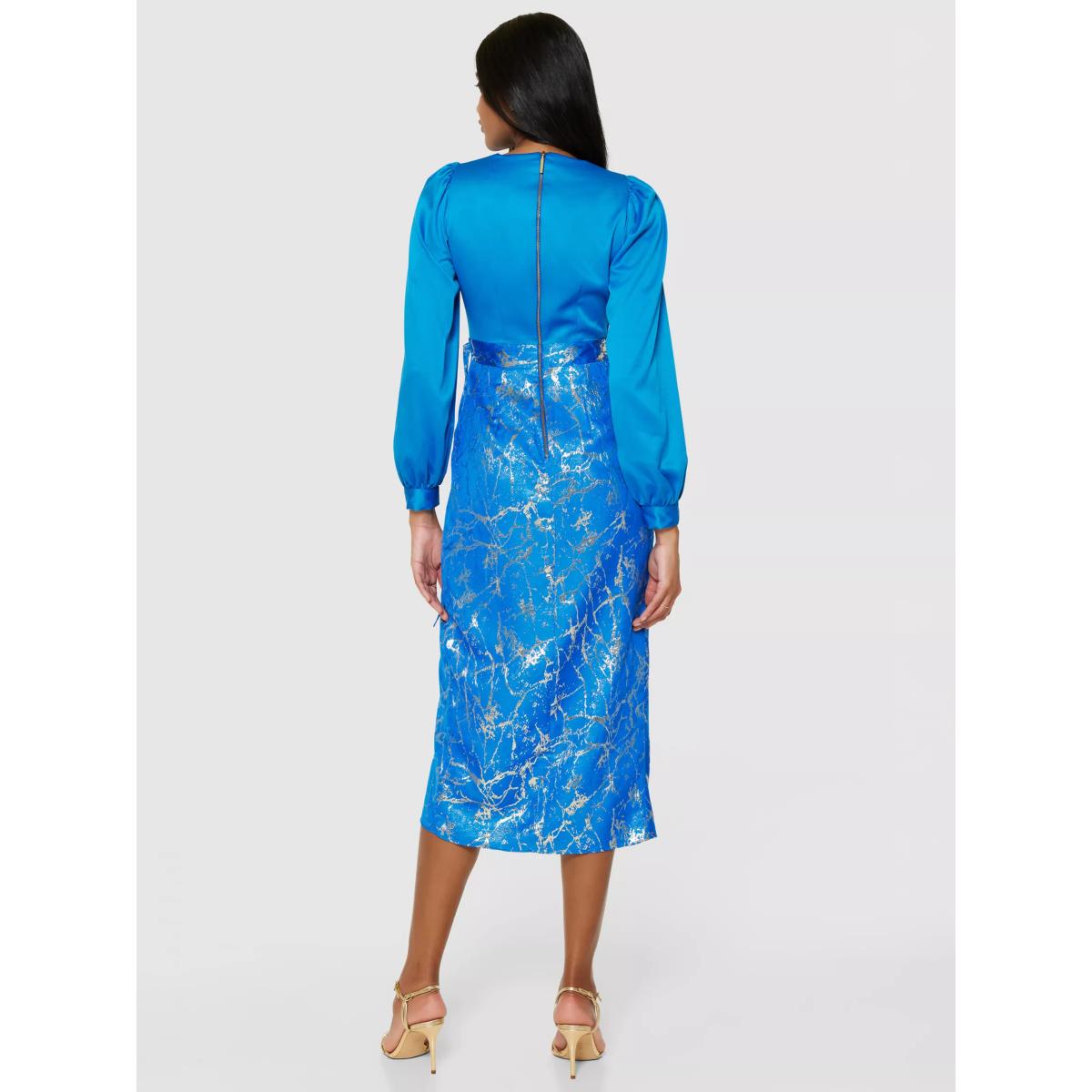 Closet London Pencil Wrap Dress, Blue – image 7