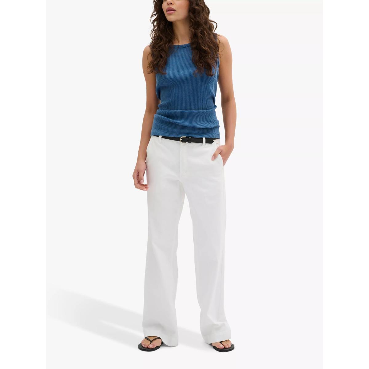MY ESSENTIAL WARDROBE Ace Ribbed Jersey Vest Top, Washed Blue – image 3