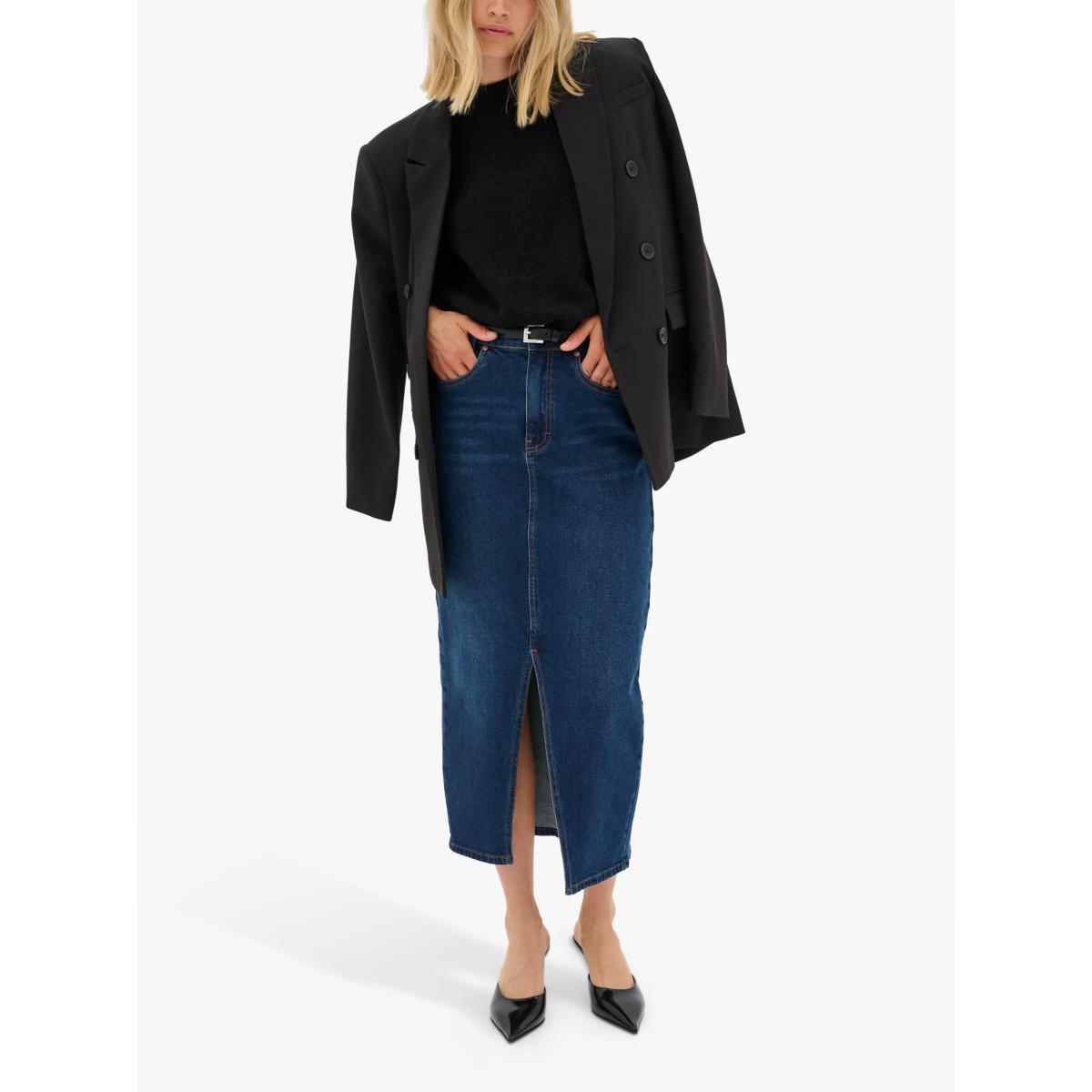 MY ESSENTIAL WARDROBE Dango Denim Midi Skirt, Dark Blue Wash – image 3